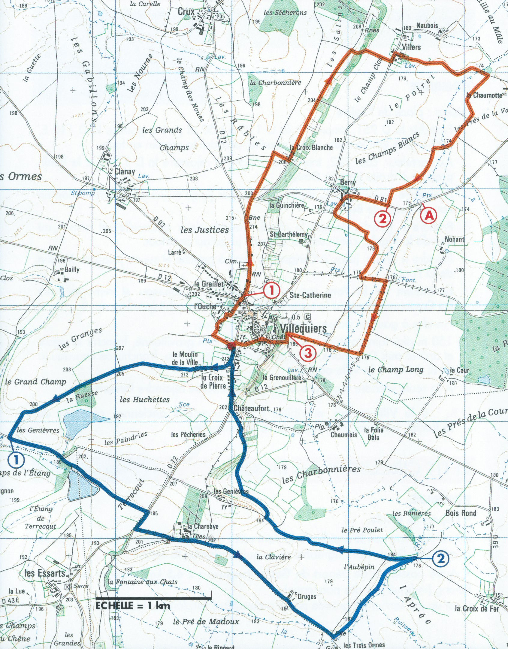 Carte Circuit de la Ruesse et de la Vauvise