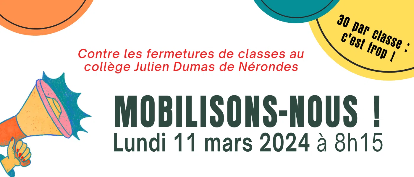 Mobilisation contre la fermeture de classes au collège de Nérondes