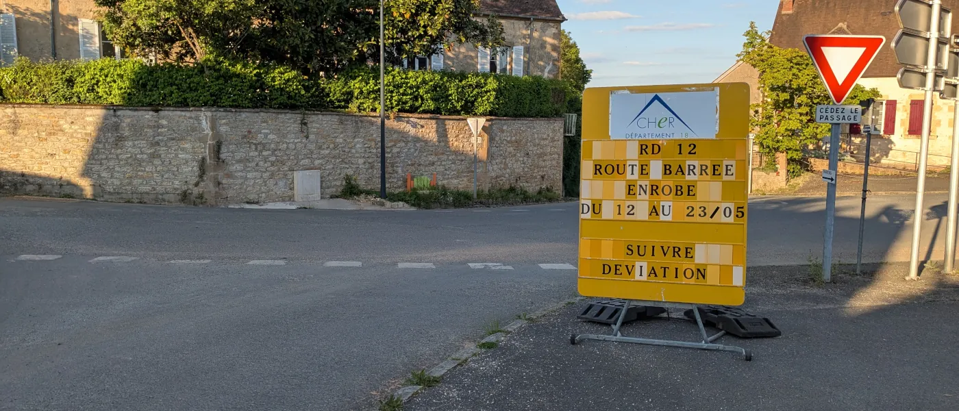 Circulation interdite sur la RD12
