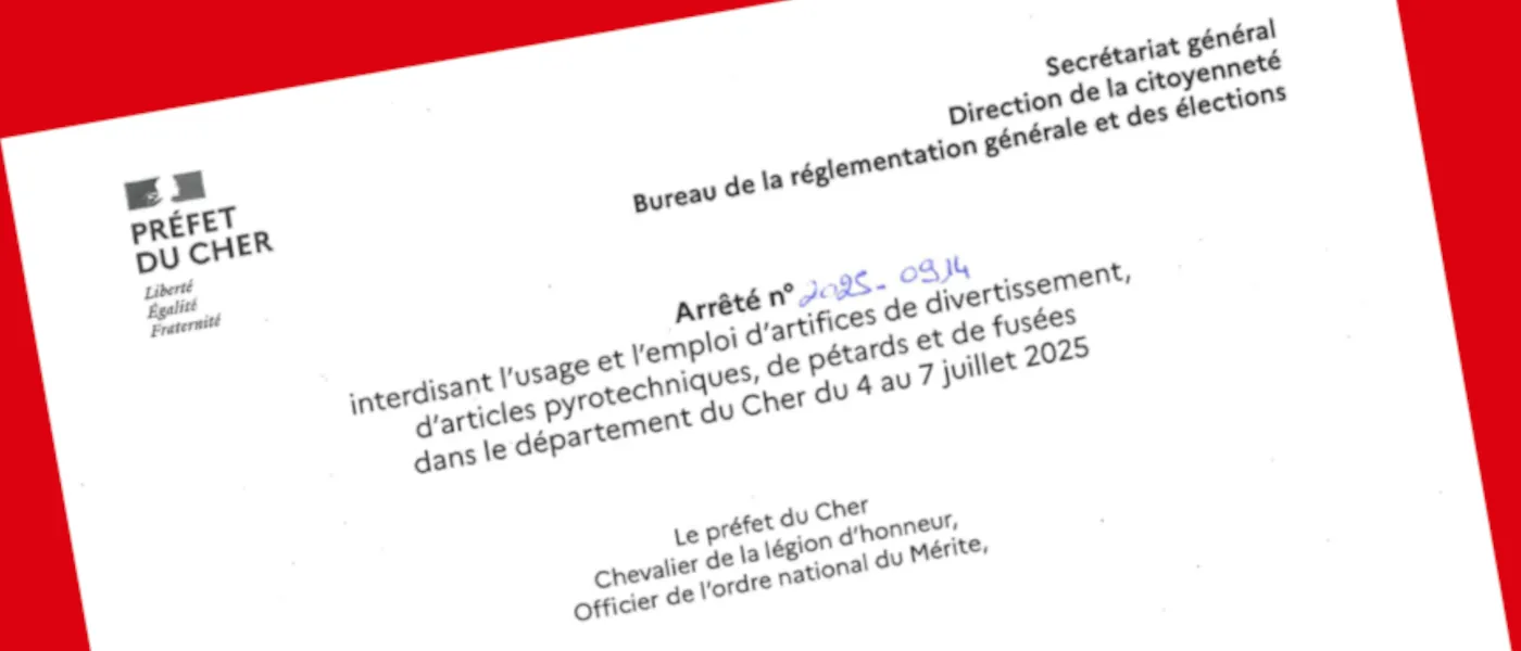 Interdiction de l'usage d'articles pyrotechniques