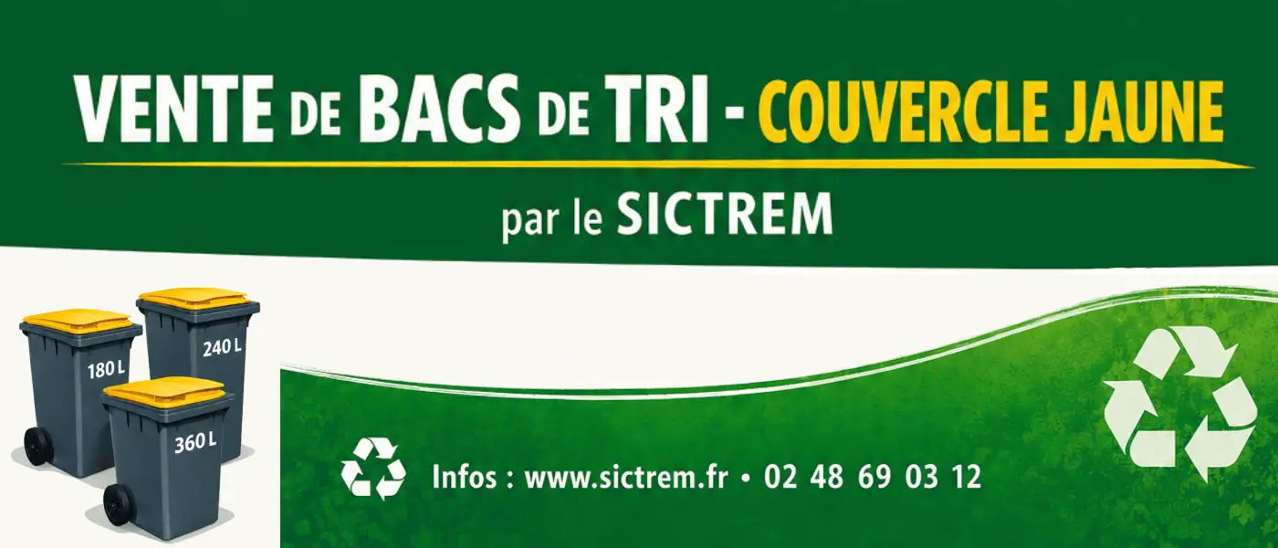 Vente de bacs de tri - Couvercle jaunes