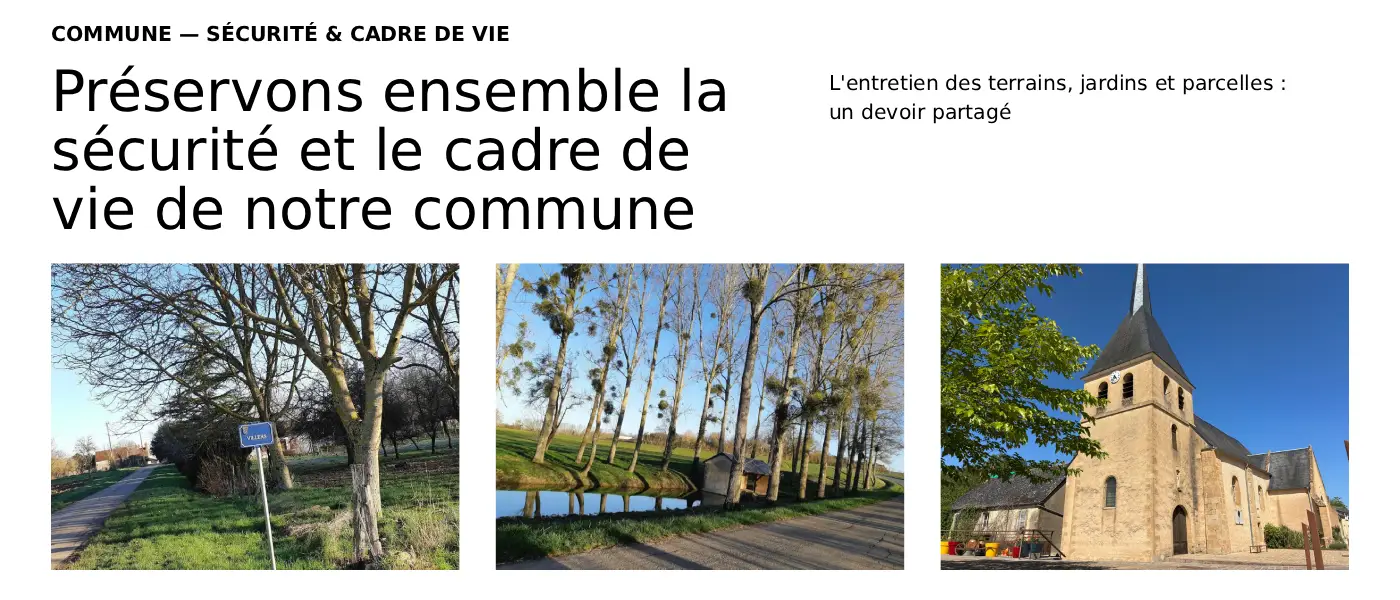 Préservons ensemble la sécurité et le cadre de vie de notre commune