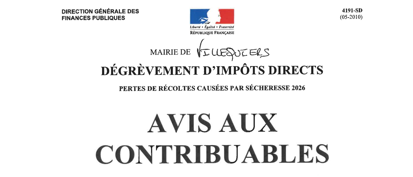 Avis aux contribuables