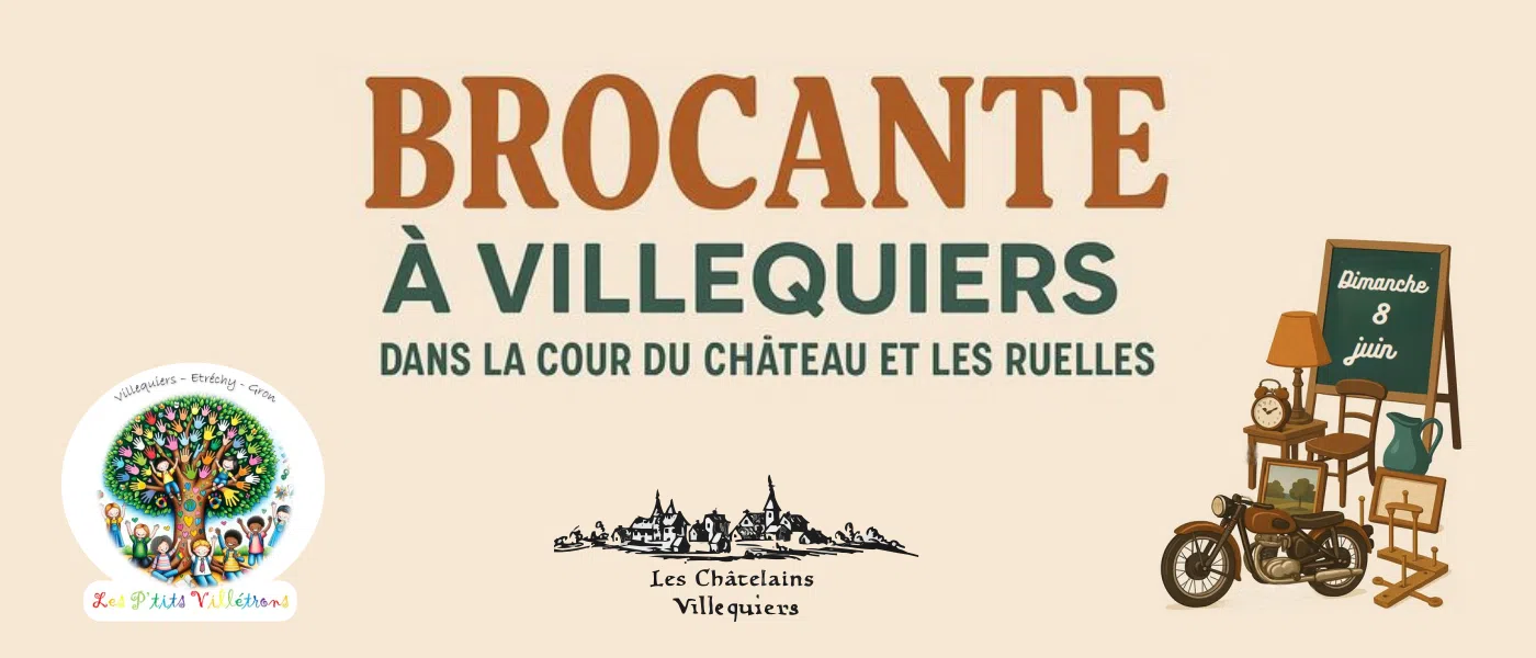 Brocante dans les ruelles et la cour du château de Villequiers